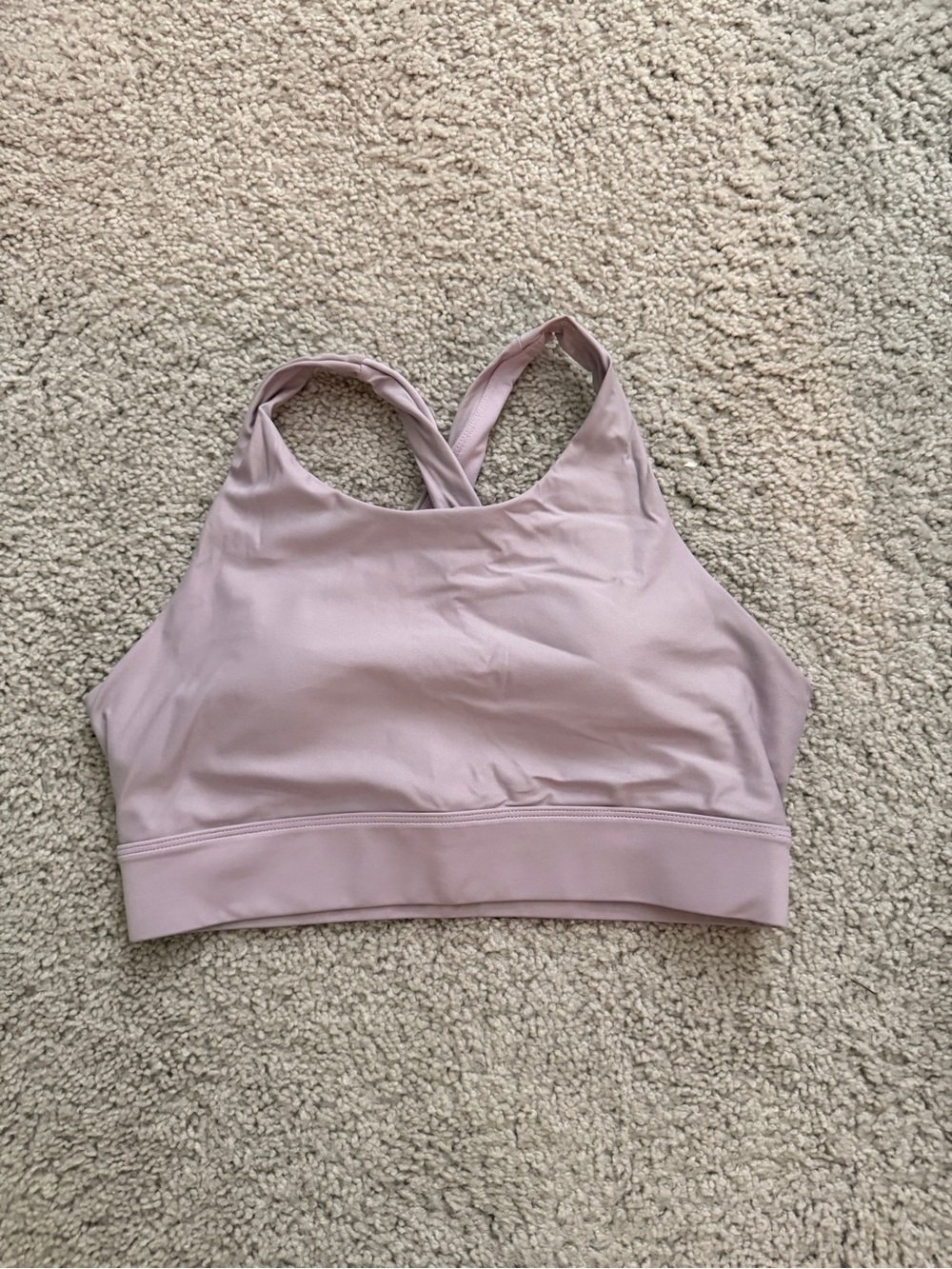Fabletics High-Neck Crisscross Sports Bra - Mauve Pink